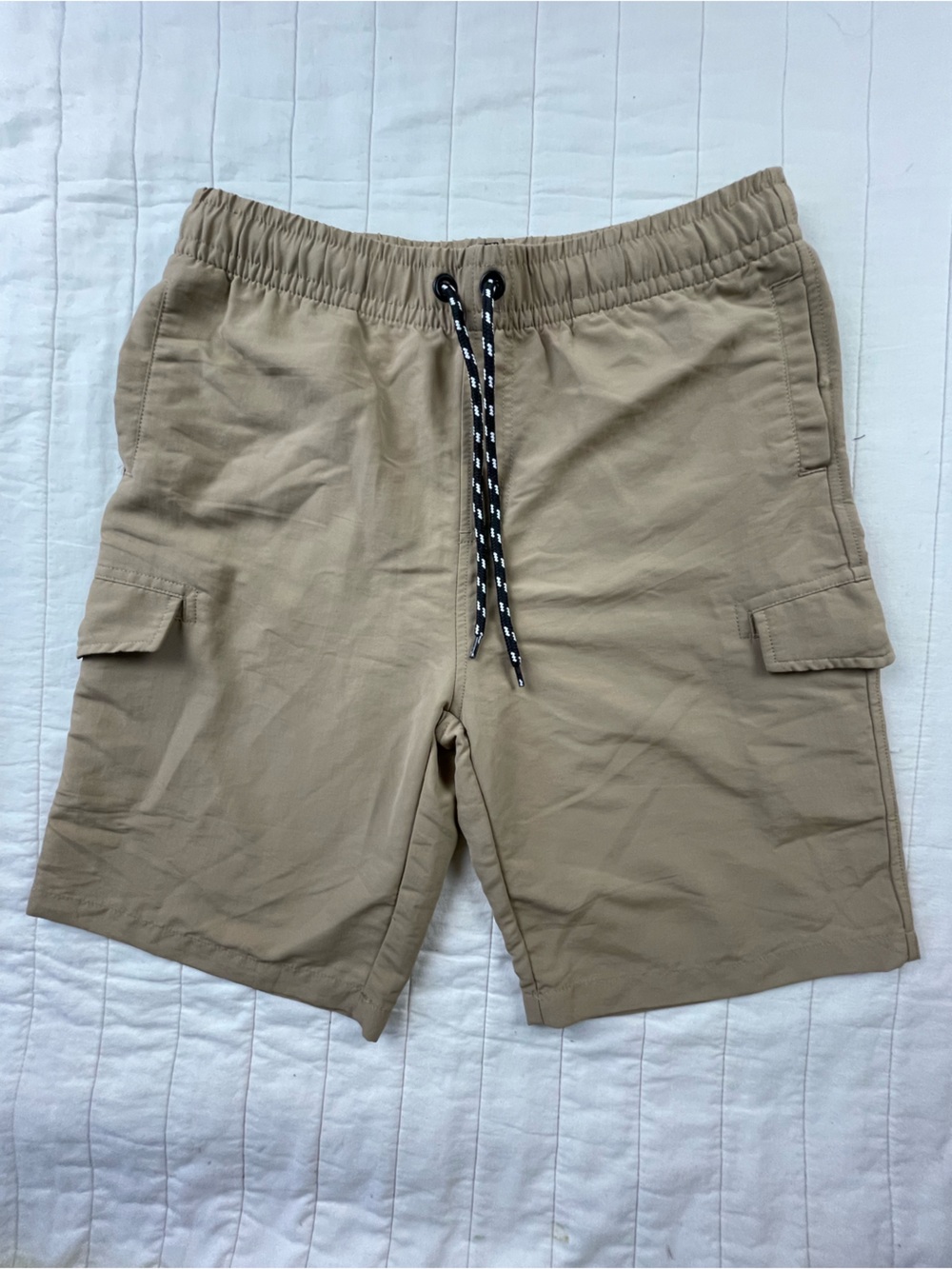Lira Boys Tan Cargo Drawstring Shorts Youth Large